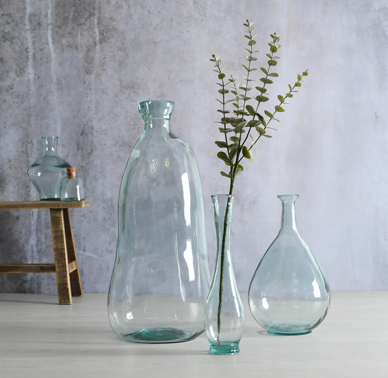 Vase bouteille 'Simplicity' naturel en verre reclycle L'Incroyable